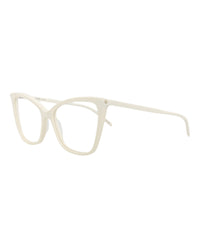 Saint Laurent Womens Cat Eye White White Transparent Fashion Designer Eyewear