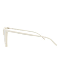 Saint Laurent Womens Cat Eye White White Transparent Fashion Designer Eyewear