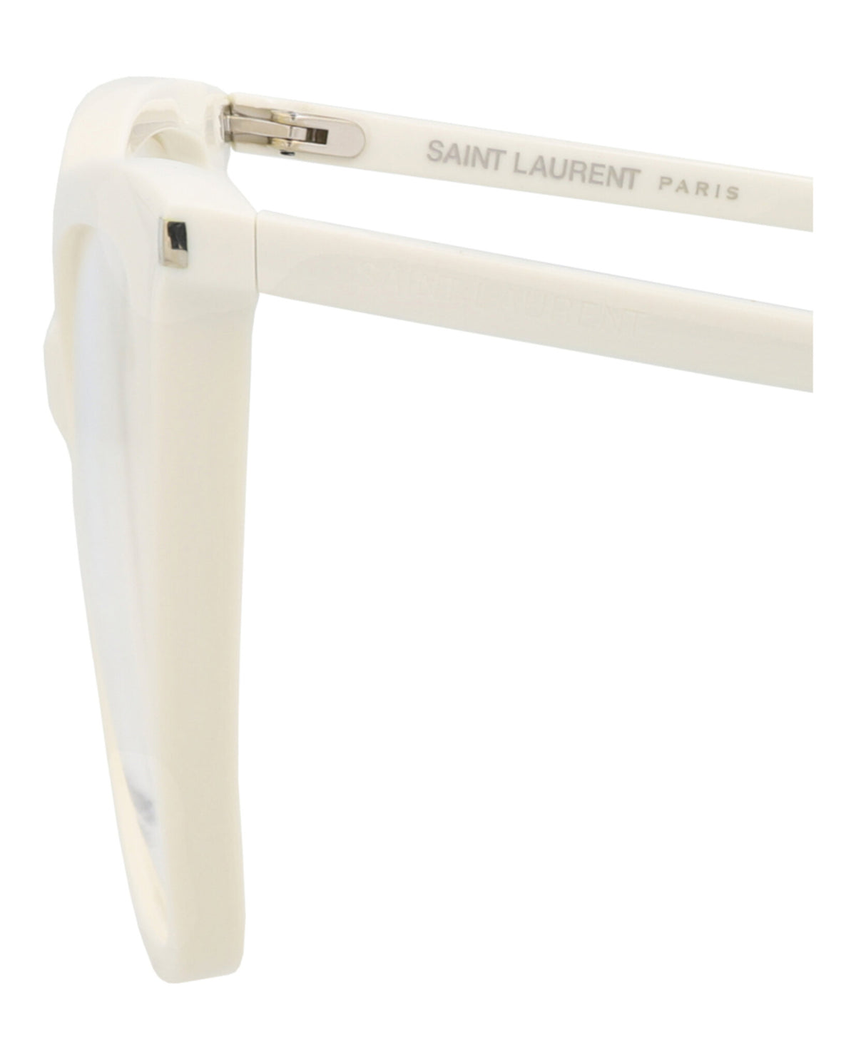 Saint Laurent Womens Cat Eye White White Transparent Fashion Designer Eyewear