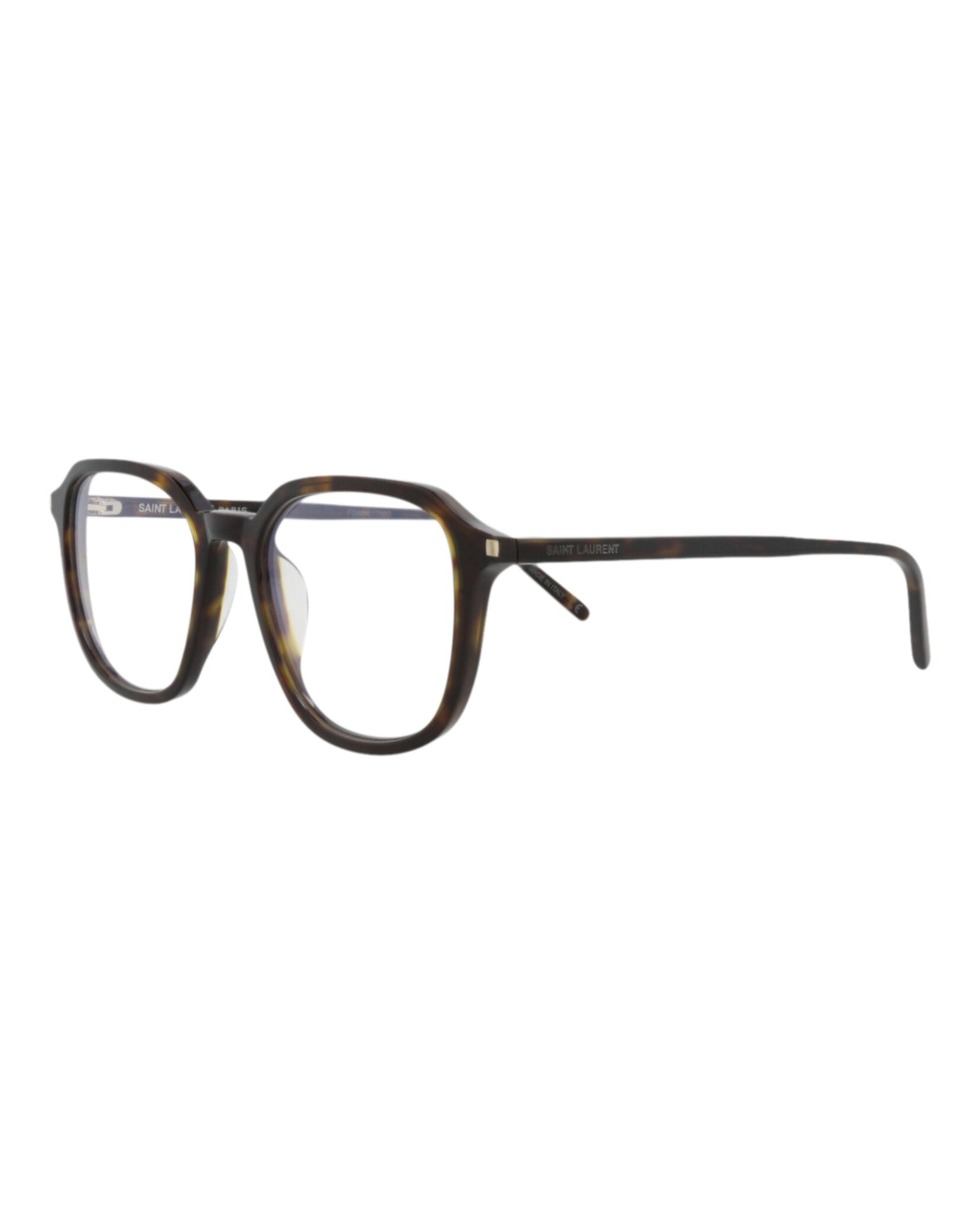 Saint Laurent Saint Laurent Unisex Square/Rectangle Havana Havana Transparent Fashion Designer Eyewear
