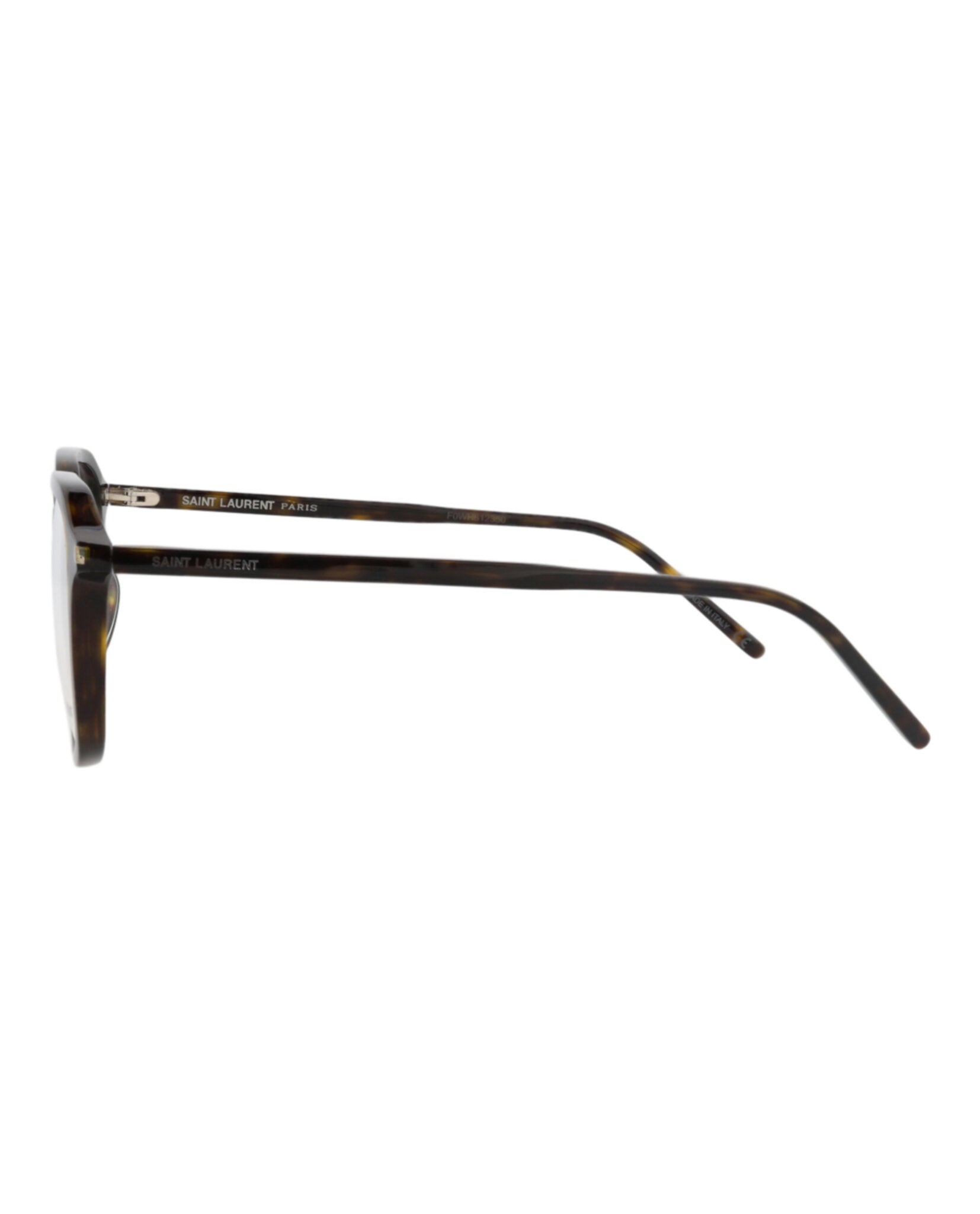 Saint Laurent Saint Laurent Unisex Square/Rectangle Havana Havana Transparent Fashion Designer Eyewear