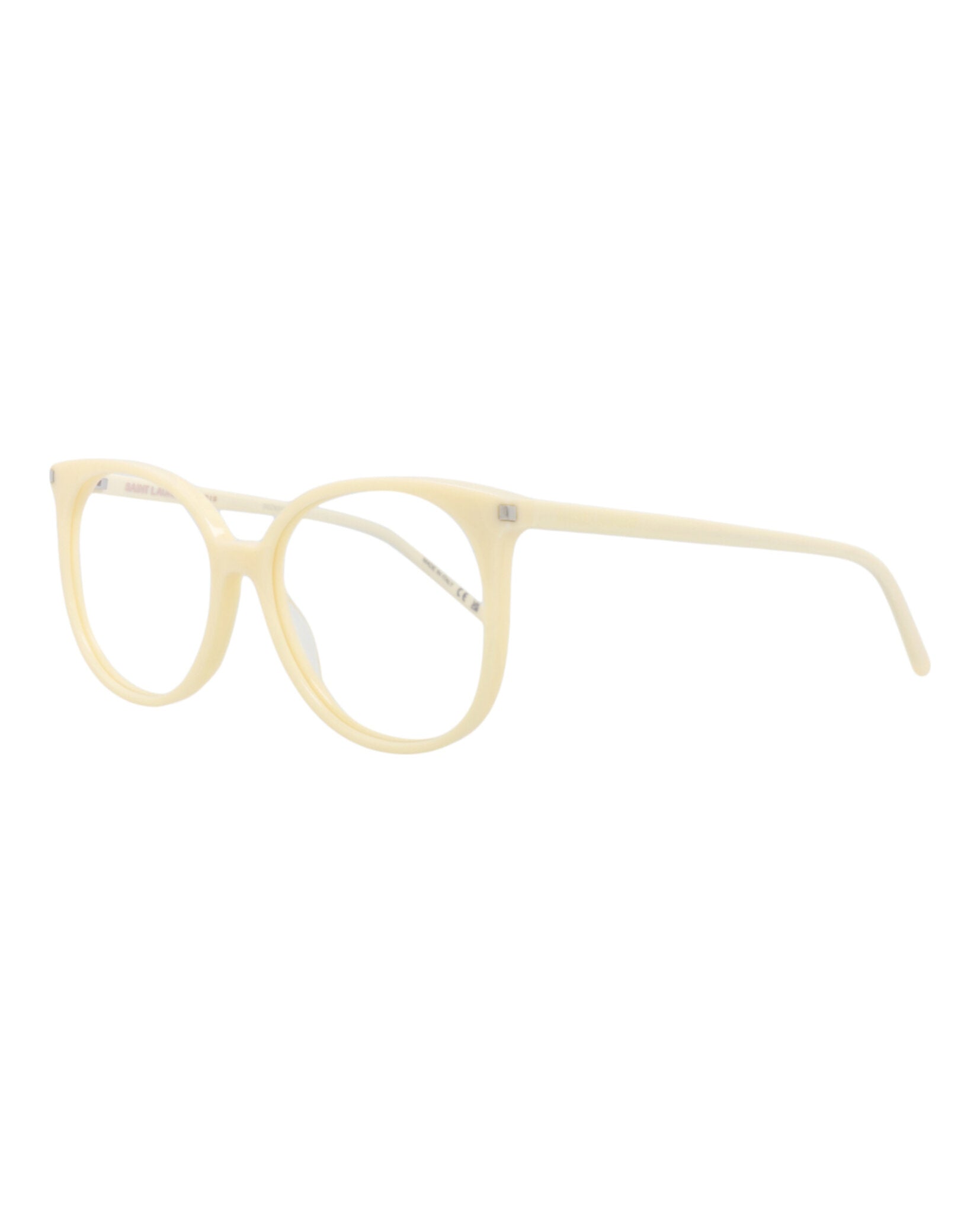 Saint Laurent Saint Laurent Womens Round/Oval Ivory Ivory Transparent Fashion Designer Eyewear
