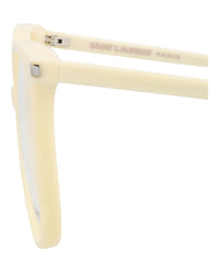 Saint Laurent Saint Laurent Womens Round/Oval Ivory Ivory Transparent Fashion Designer Eyewear