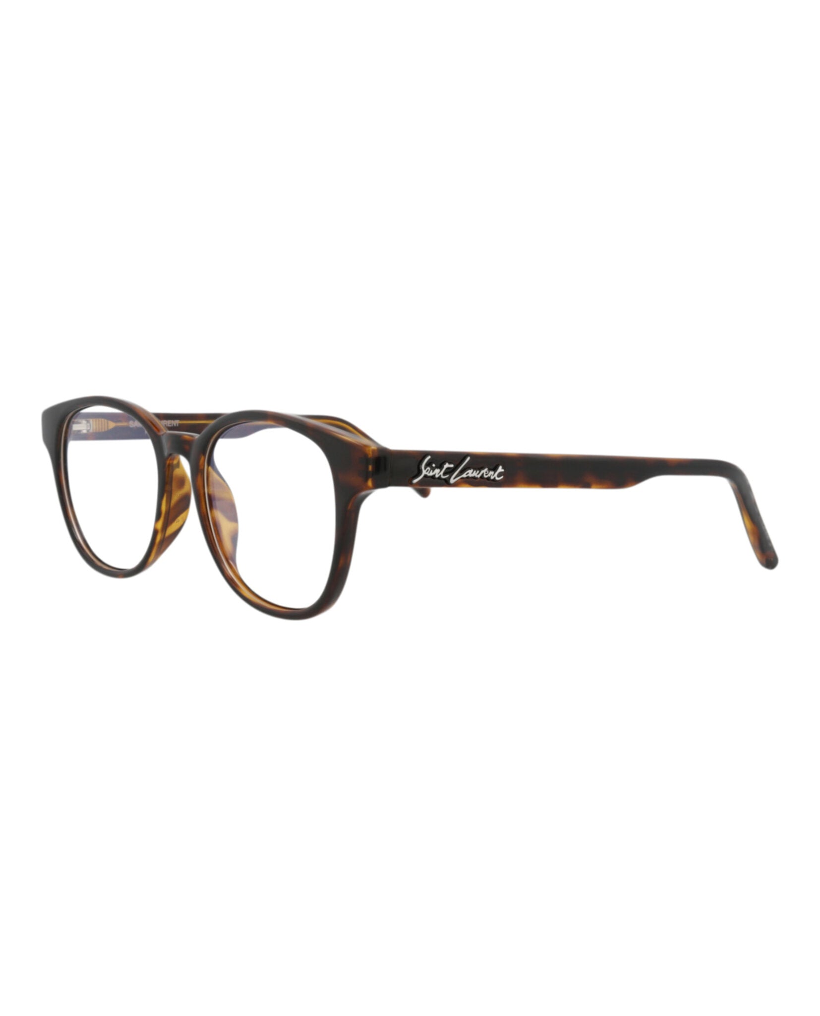 Saint Laurent Saint Laurent Unisex Round/Oval Havana Havana Transparent Fashion Designer Eyewear
