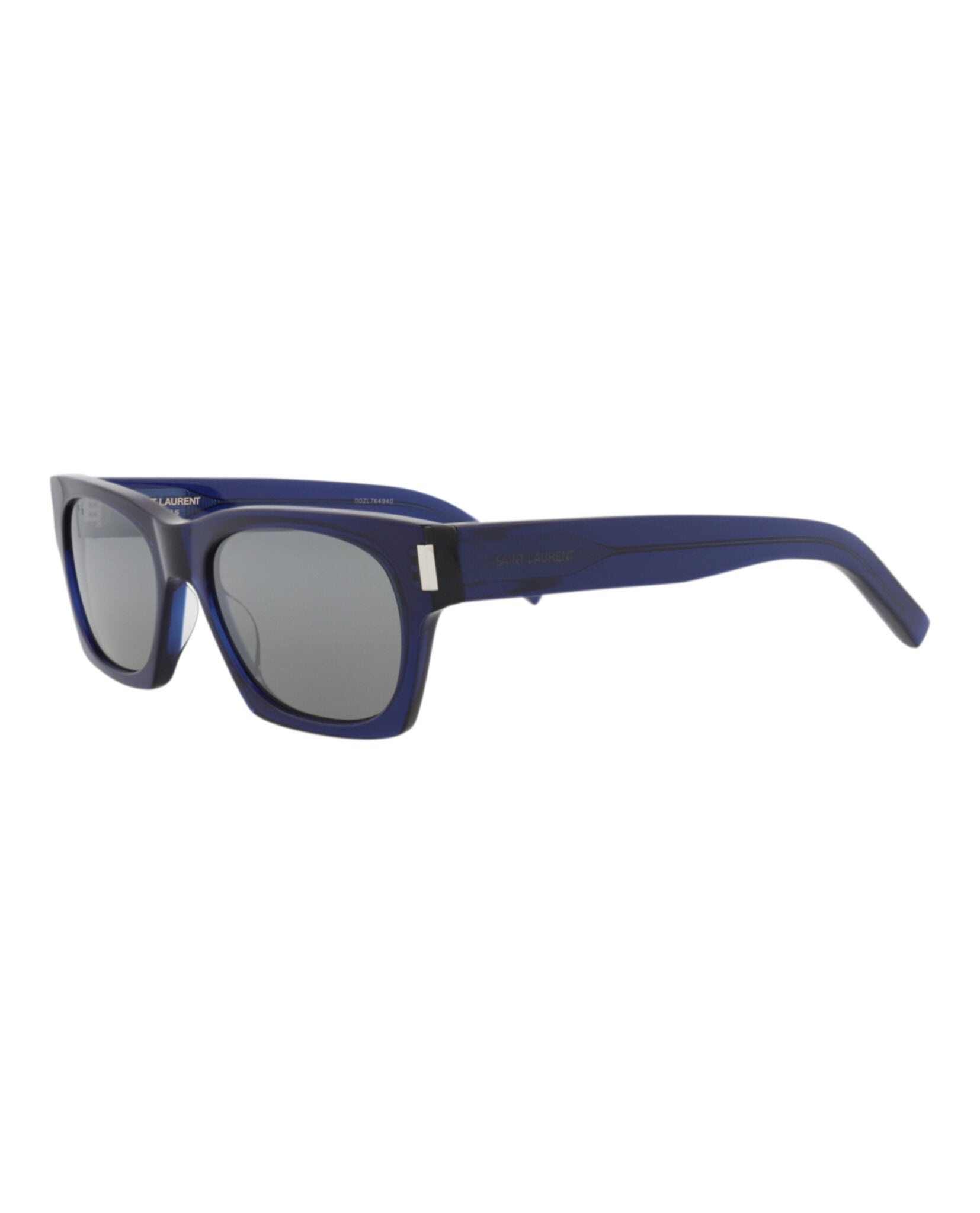 Saint Laurent Unisex Square/Rectangle Blue Blue Silver Fashion Designer Eyewear