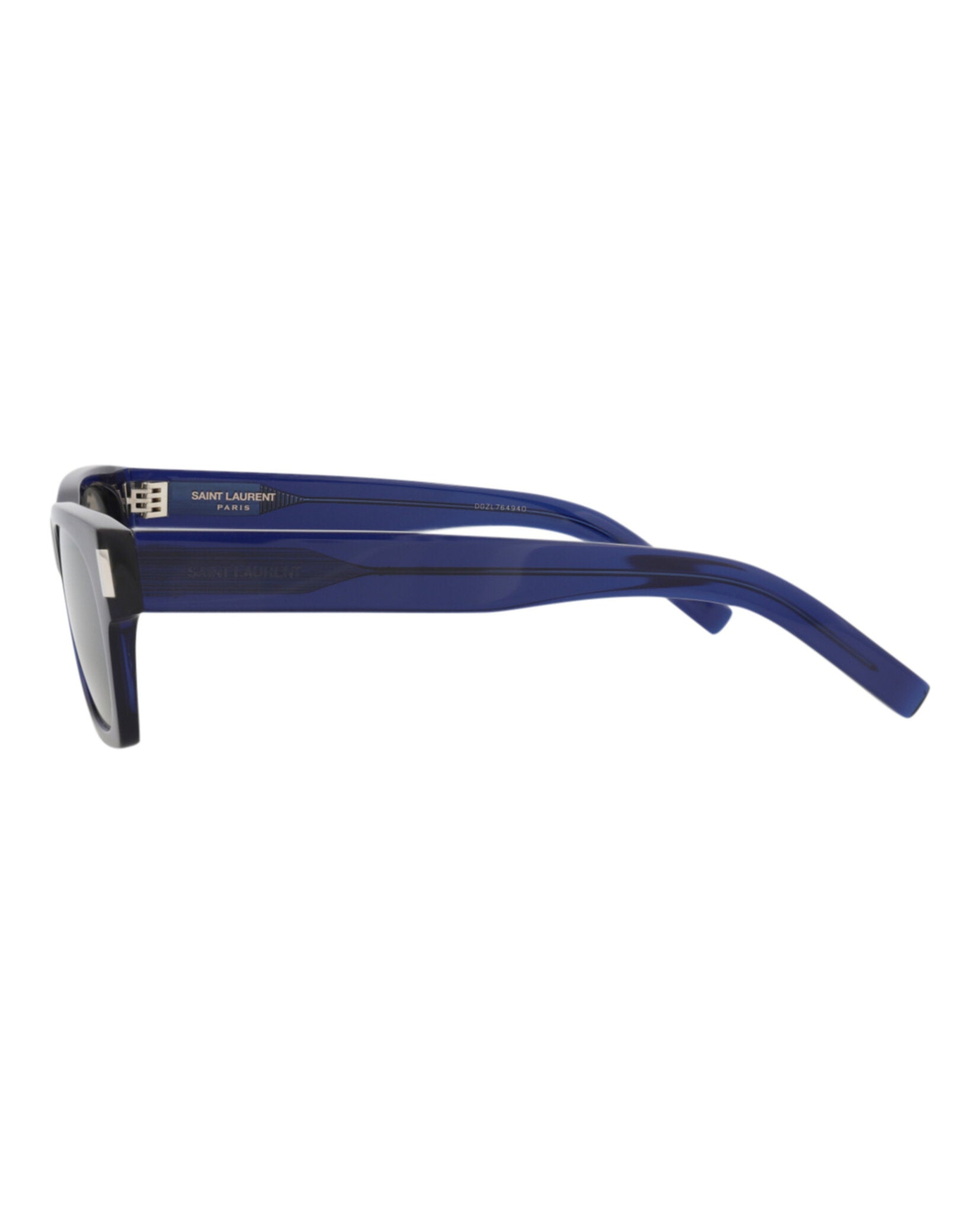 Saint Laurent Unisex Square/Rectangle Blue Blue Silver Fashion Designer Eyewear