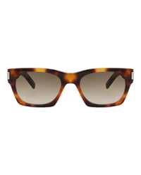 Saint Laurent Unisex Square/Rectangle Havana Havana Brown Fashion Designer Eyewear