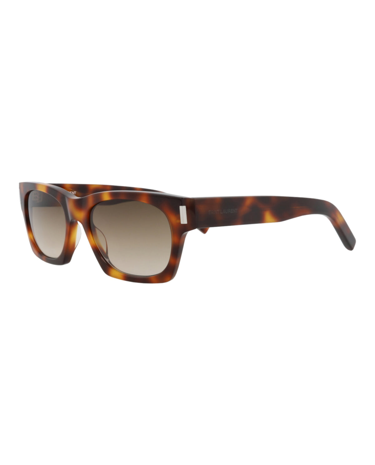 Saint Laurent Unisex Square/Rectangle Havana Havana Brown Fashion Designer Eyewear