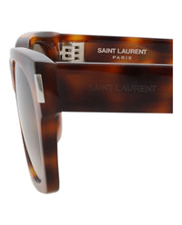 Saint Laurent Unisex Square/Rectangle Havana Havana Brown Fashion Designer Eyewear