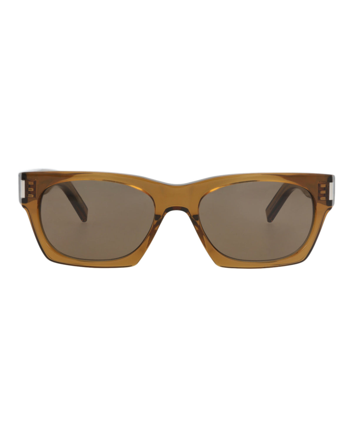 Saint Laurent Unisex Square/Rectangle Brown Brown Brown Fashion Designer Eyewear