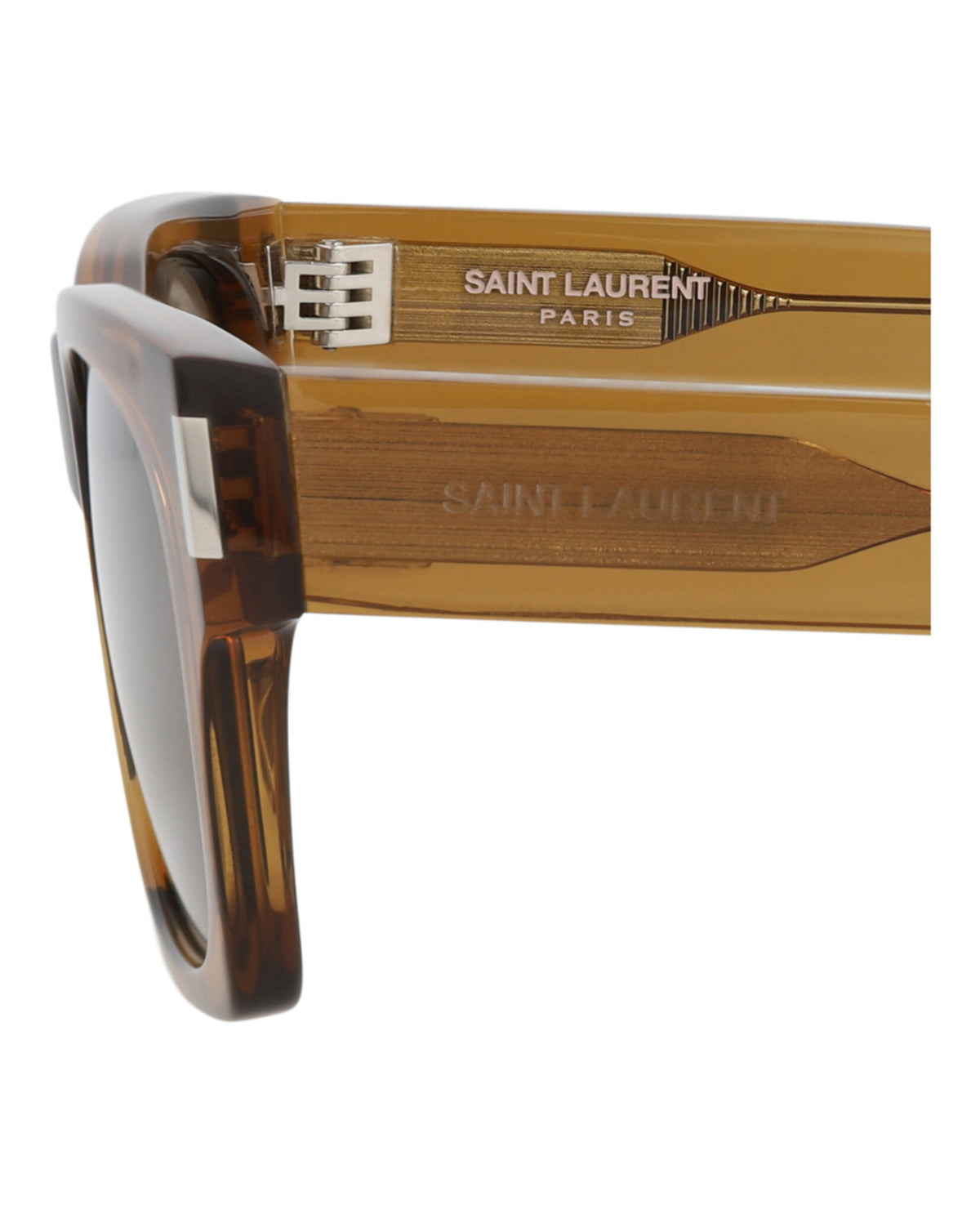 Saint Laurent Unisex Square/Rectangle Brown Brown Brown Fashion Designer Eyewear