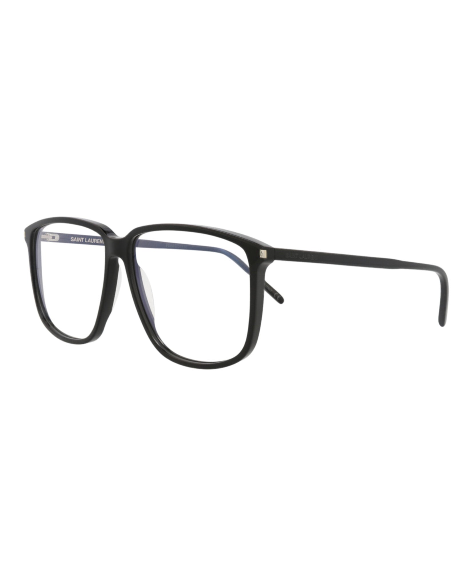 Saint Laurent Saint Laurent Unisex Square/Rectangle Black Black Transparent Fashion Designer Eyewear