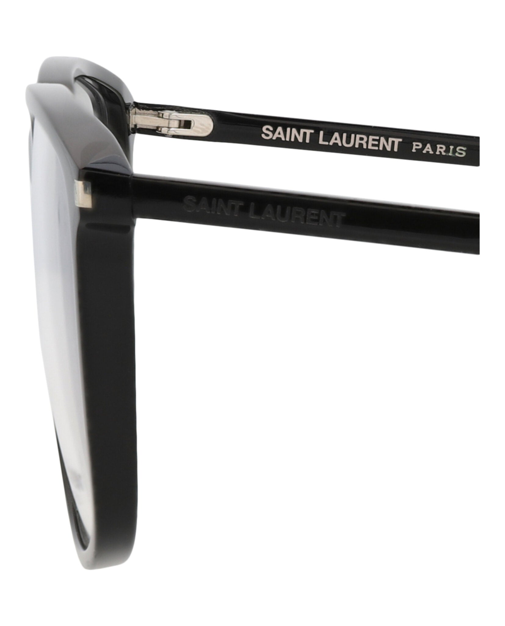 Saint Laurent Saint Laurent Unisex Square/Rectangle Black Black Transparent Fashion Designer Eyewear