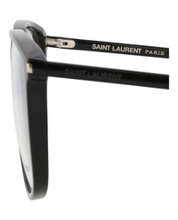Saint Laurent Saint Laurent Unisex Square/Rectangle Black Black Transparent Fashion Designer Eyewear