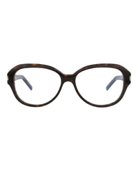 Saint Laurent Saint Laurent Unisex Round/Oval Havana Havana Transparent Fashion Designer Eyewear