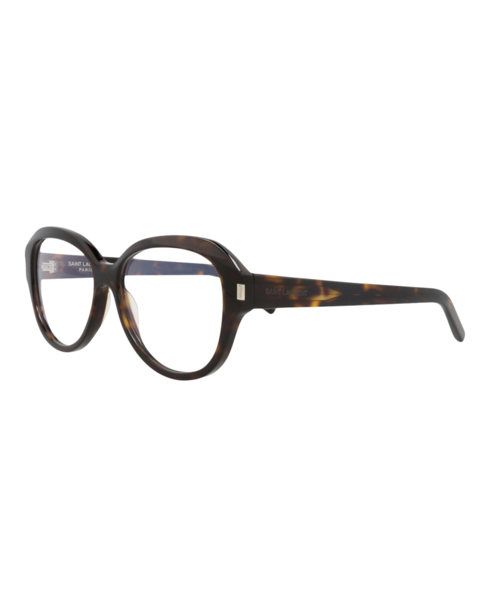 Saint Laurent Saint Laurent Unisex Round/Oval Havana Havana Transparent Fashion Designer Eyewear