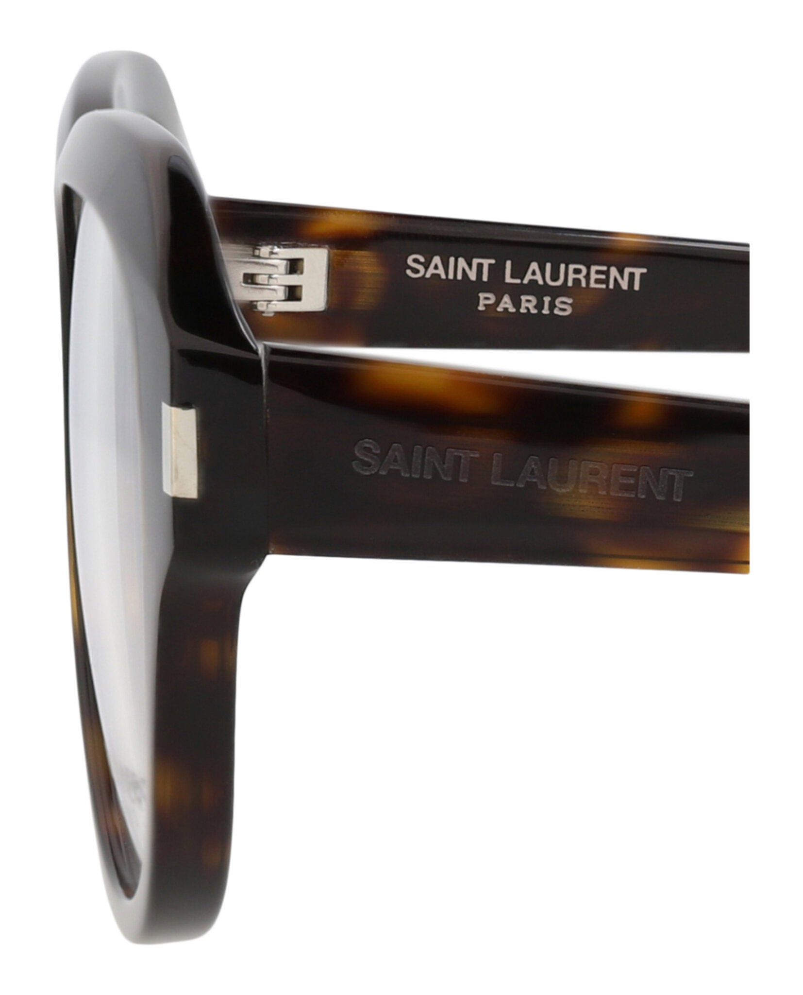 Saint Laurent Saint Laurent Unisex Round/Oval Havana Havana Transparent Fashion Designer Eyewear