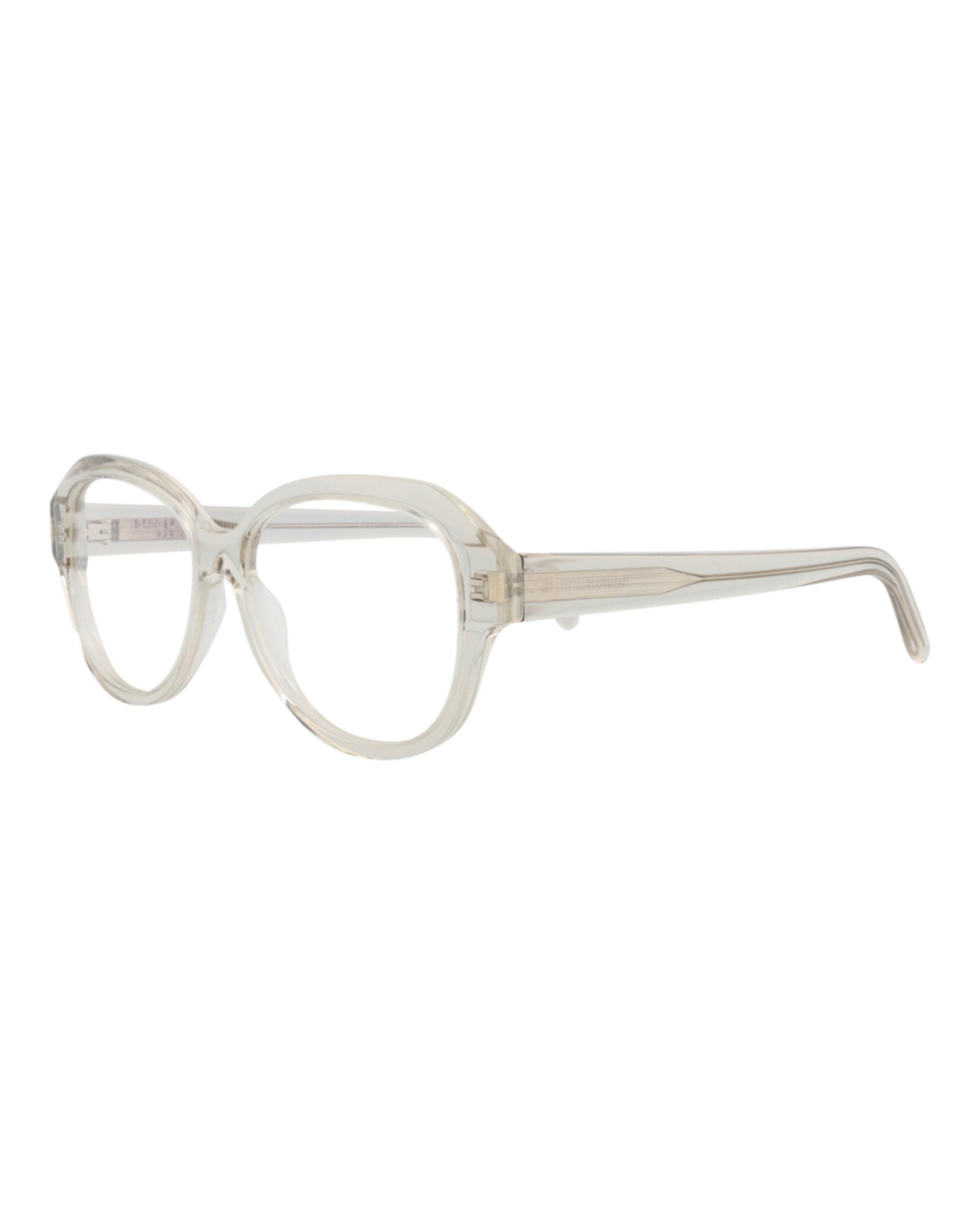 Saint Laurent Saint Laurent Unisex Round/Oval Beige Beige Transparent Fashion Designer Eyewear