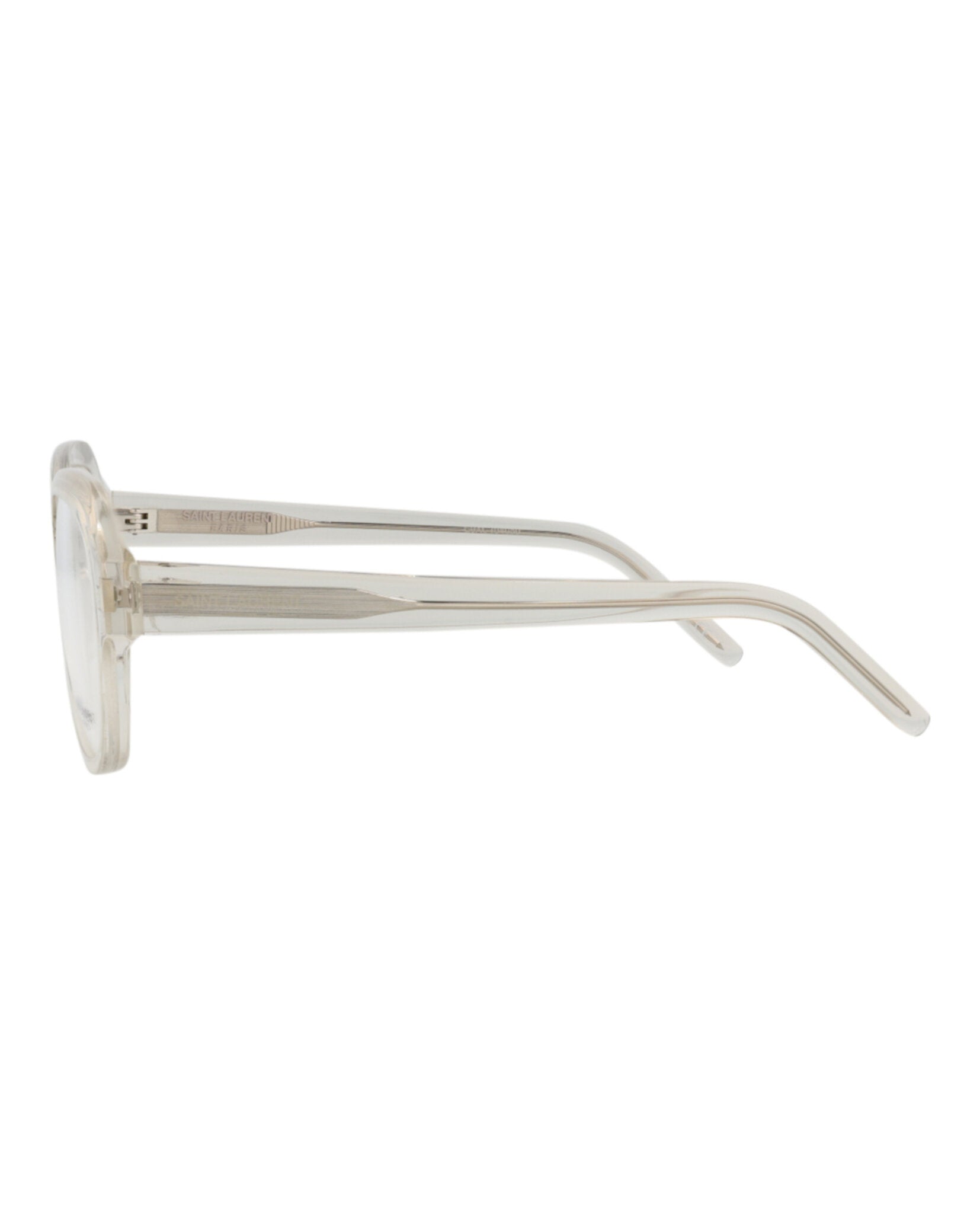 Saint Laurent Saint Laurent Unisex Round/Oval Beige Beige Transparent Fashion Designer Eyewear