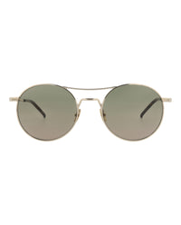 Saint Laurent Mens Round/Oval Gold Gold Green Fashion Designer Eyewear