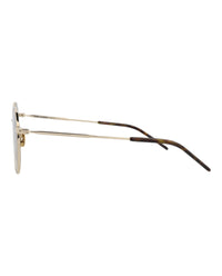 Saint Laurent Mens Round/Oval Gold Gold Green Fashion Designer Eyewear