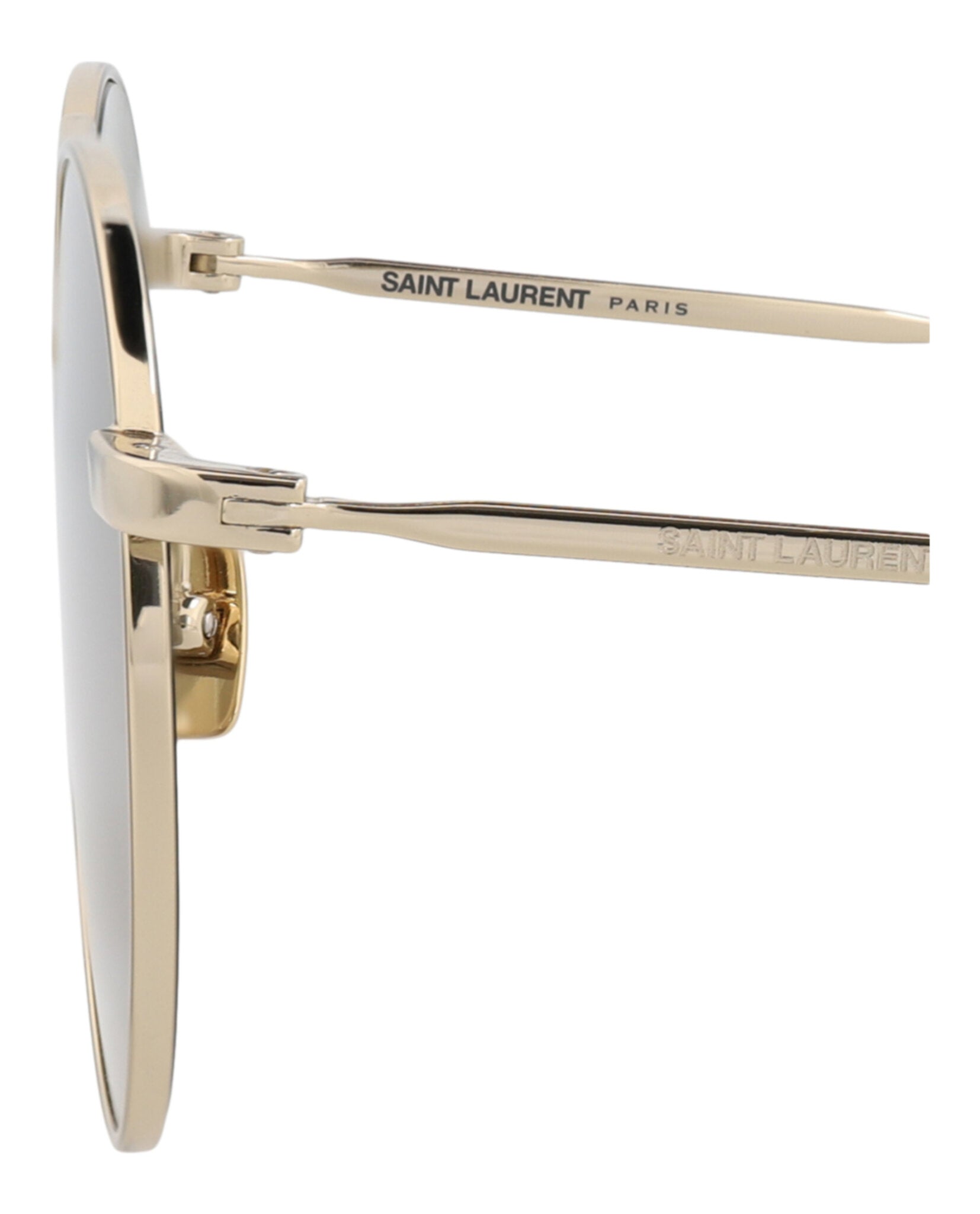 Saint Laurent Mens Round/Oval Gold Gold Green Fashion Designer Eyewear