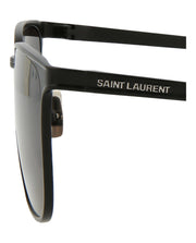 Saint Laurent Mens Square/Rectangle Black Black Black Fashion Designer Eyewear