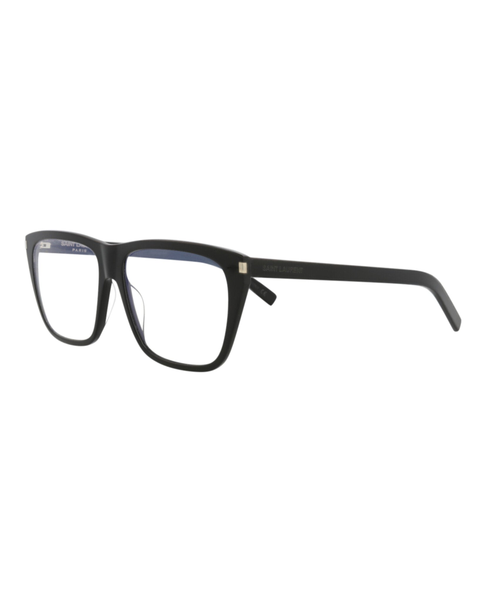 Saint Laurent Saint Laurent Unisex Square/Rectangle Black Black Transparent Fashion Designer Eyewear