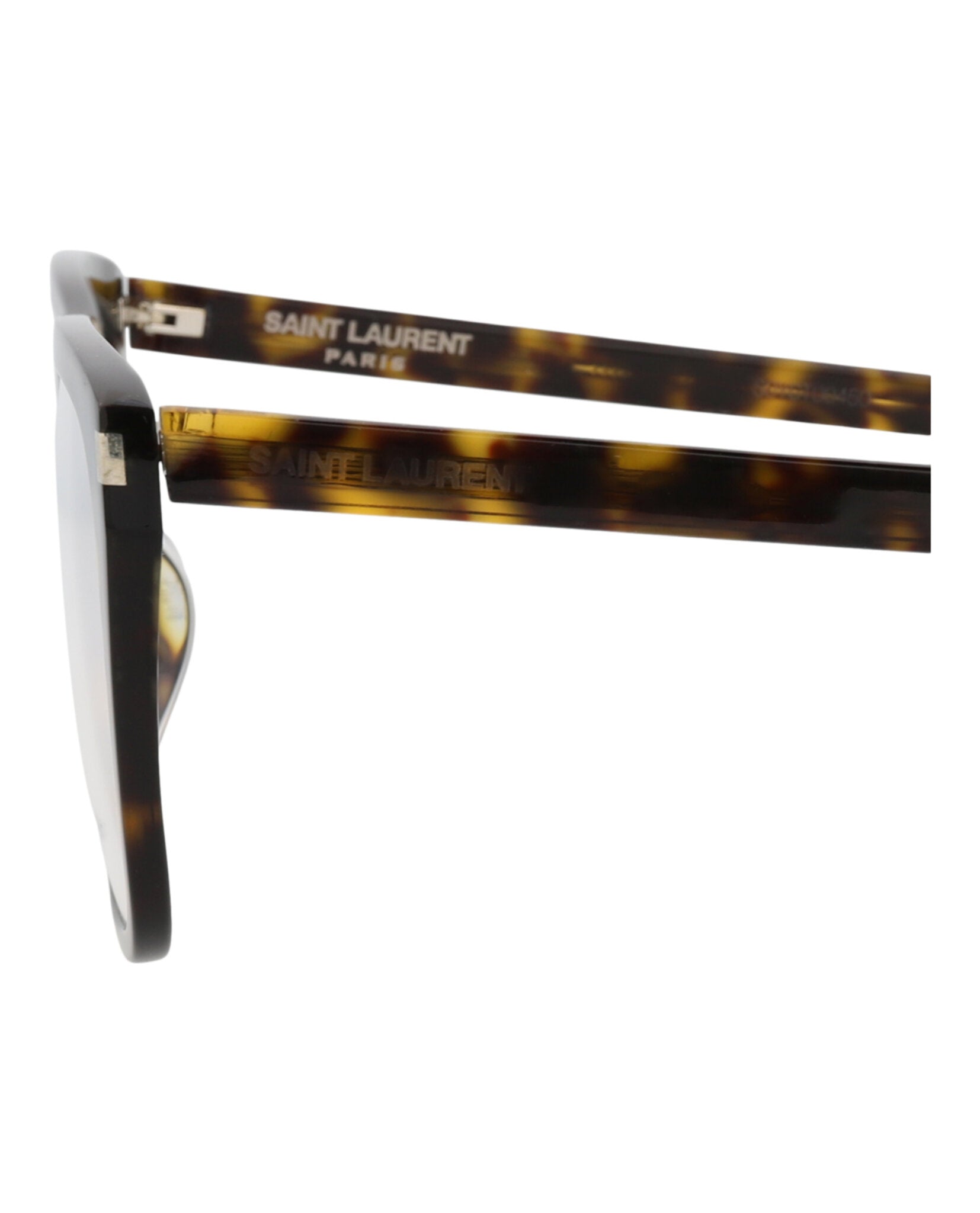 Saint Laurent Saint Laurent Unisex Square/Rectangle Havana Havana Transparent Fashion Designer Eyewear