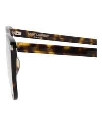 Saint Laurent Saint Laurent Unisex Square/Rectangle Havana Havana Transparent Fashion Designer Eyewear