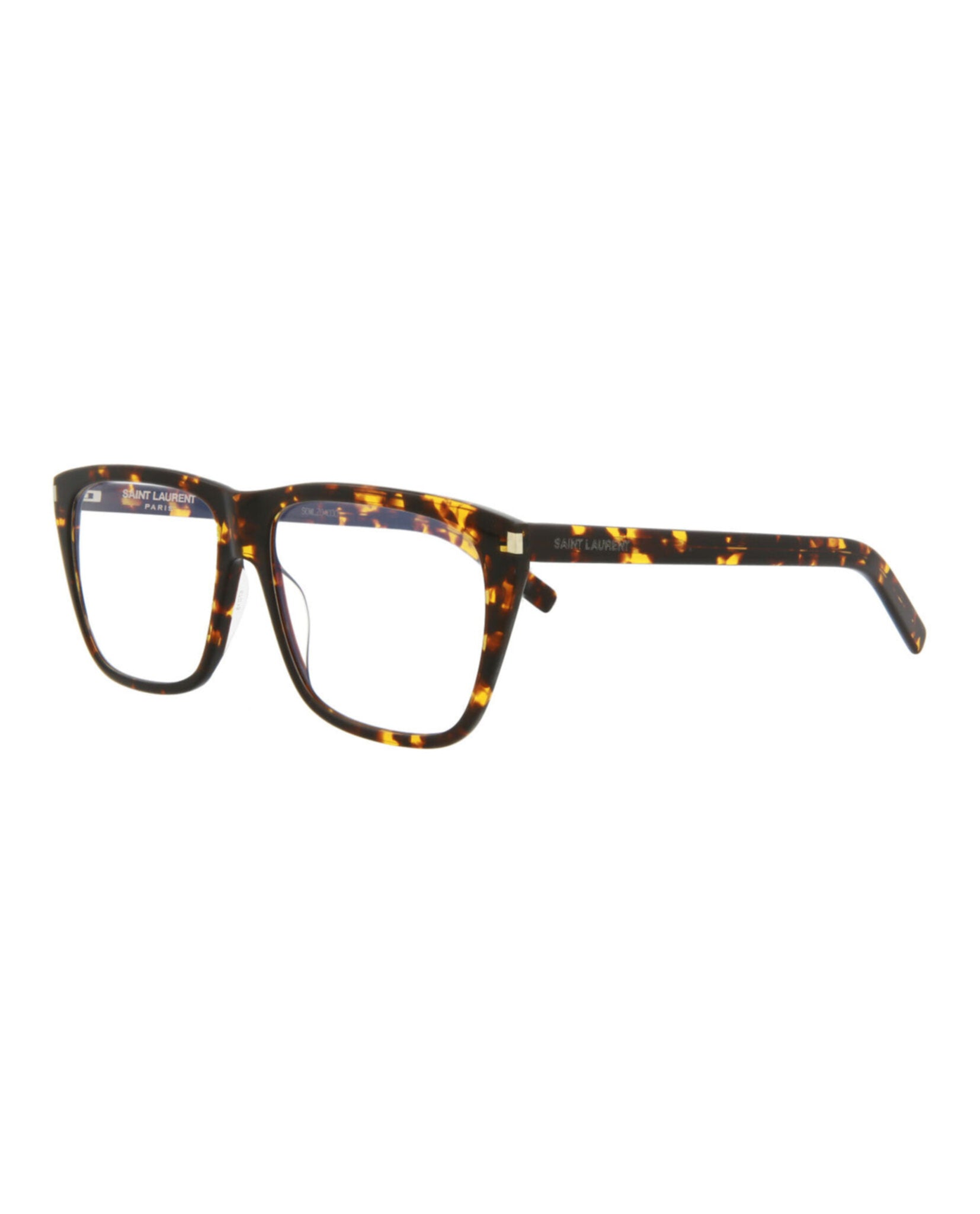 Saint Laurent Saint Laurent Unisex Square/Rectangle Havana Havana Transparent Fashion Designer Eyewear