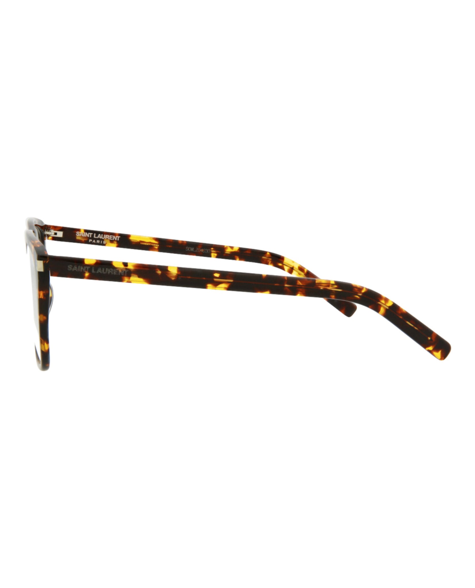 Saint Laurent Saint Laurent Unisex Square/Rectangle Havana Havana Transparent Fashion Designer Eyewear