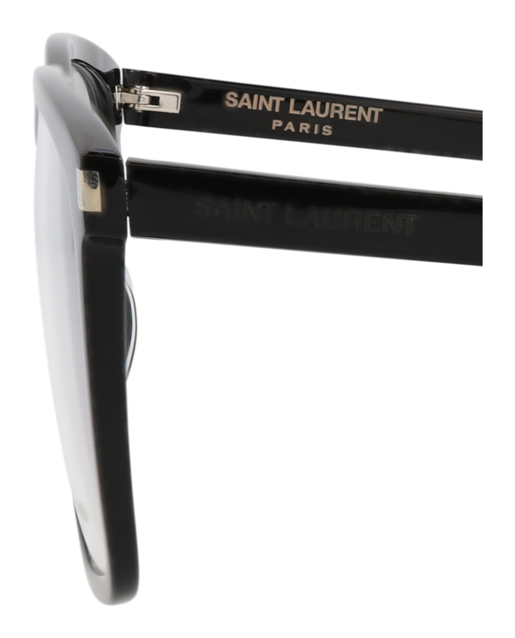 Saint Laurent Saint Laurent Unisex Square/Rectangle Black Black Transparent Fashion Designer Eyewear