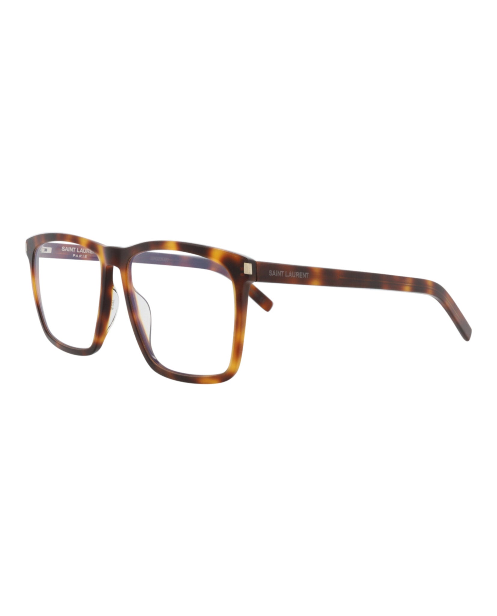 Saint Laurent Saint Laurent Unisex Square/Rectangle Havana Havana Transparent Fashion Designer Eyewear