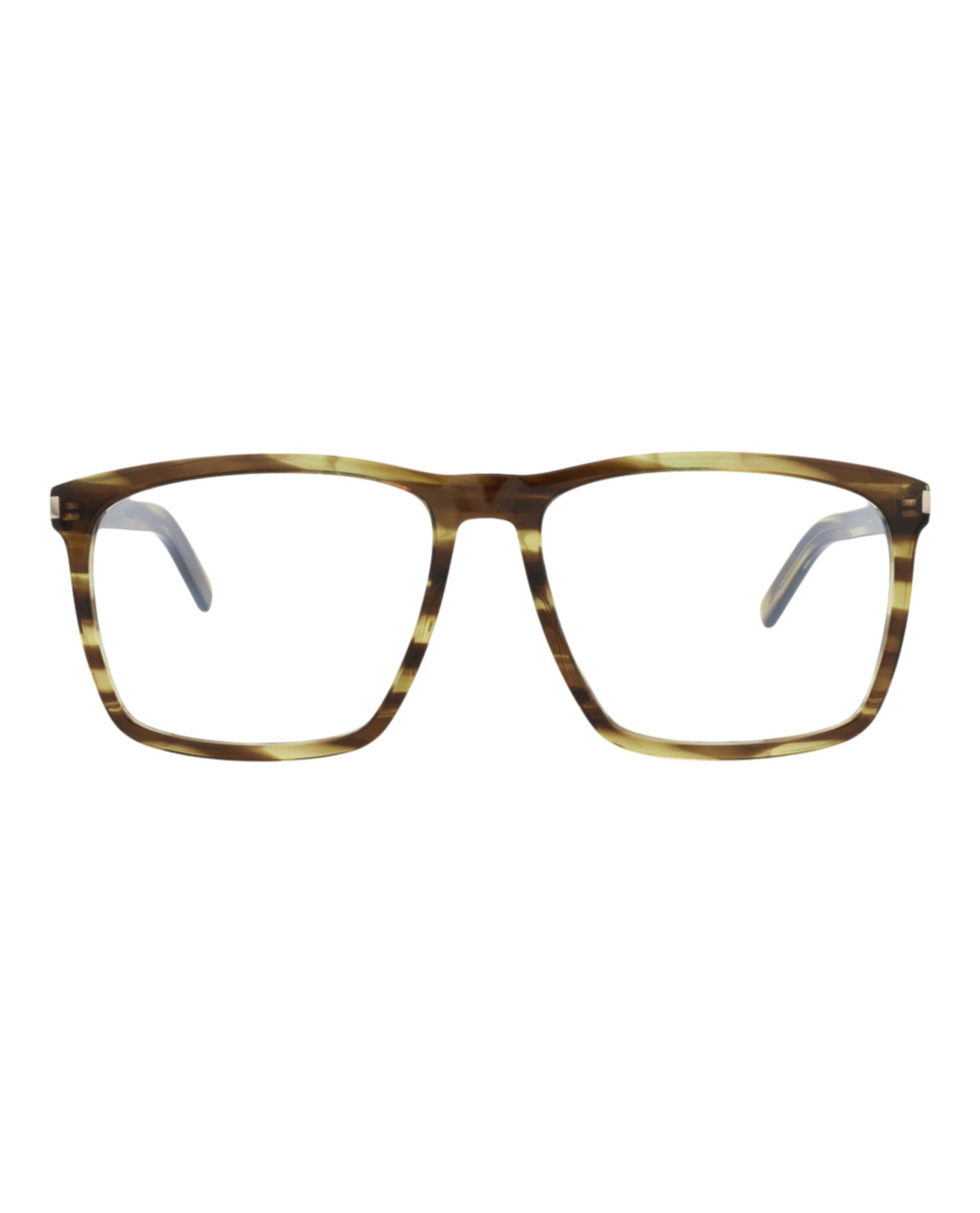 Saint Laurent Saint Laurent Unisex Square/Rectangle Havana Havana Transparent Fashion Designer Eyewear