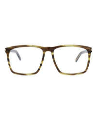 Saint Laurent Saint Laurent Unisex Square/Rectangle Havana Havana Transparent Fashion Designer Eyewear