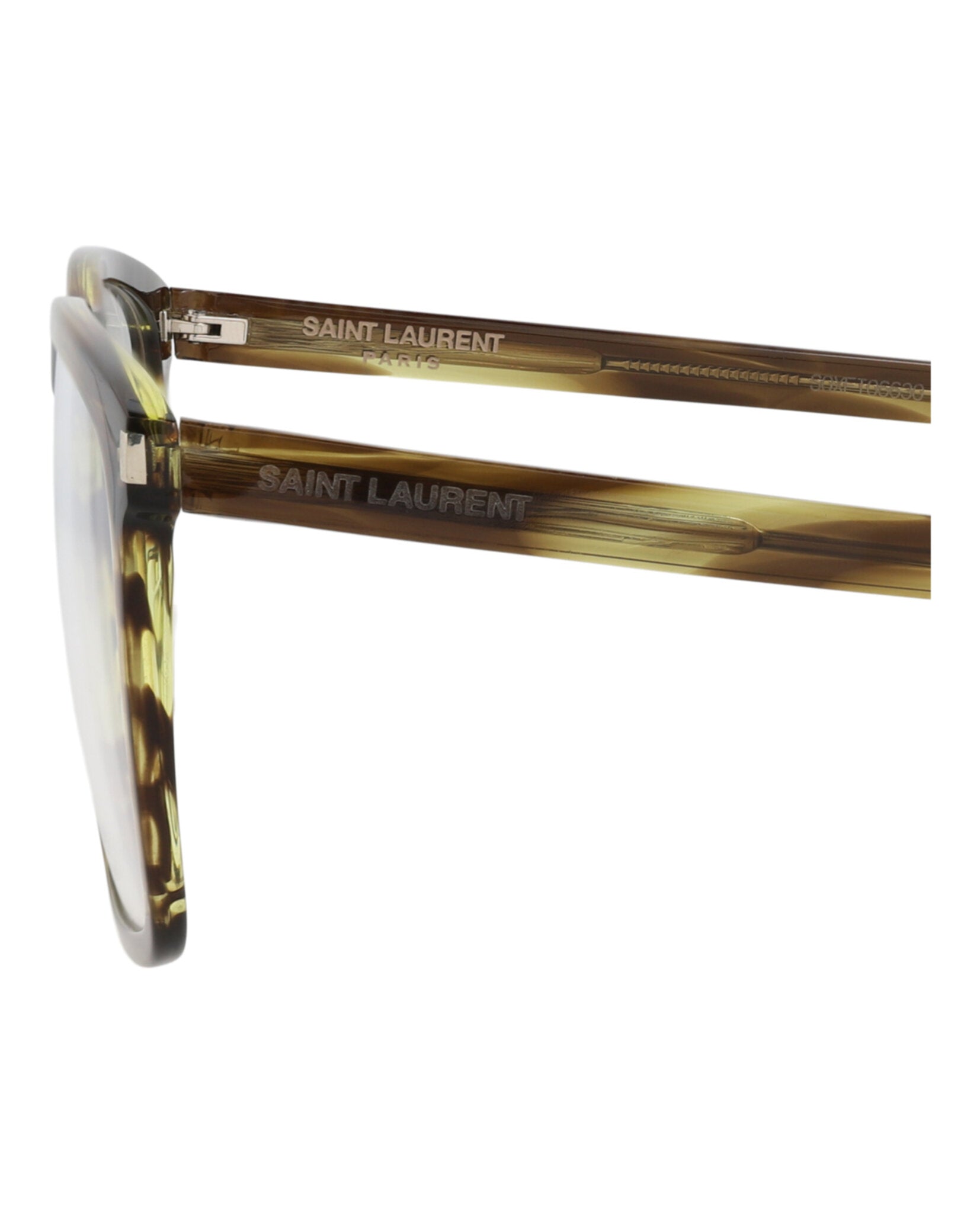 Saint Laurent Saint Laurent Unisex Square/Rectangle Havana Havana Transparent Fashion Designer Eyewear
