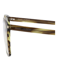 Saint Laurent Saint Laurent Unisex Square/Rectangle Havana Havana Transparent Fashion Designer Eyewear