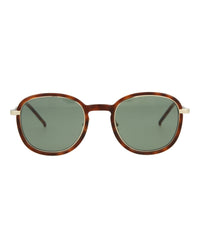 Saint Laurent Unisex Round/Oval Havana Gold Green Fashion Designer Eyewear