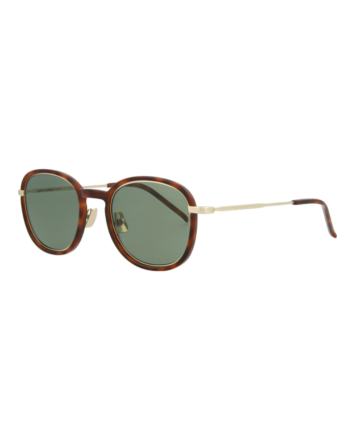 Saint Laurent Unisex Round/Oval Havana Gold Green Fashion Designer Eyewear