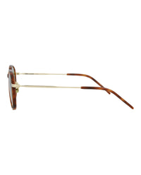 Saint Laurent Unisex Round/Oval Havana Gold Green Fashion Designer Eyewear