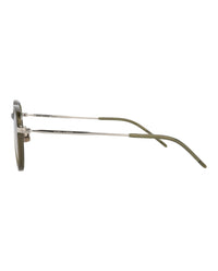 Saint Laurent Unisex Round/Oval Green Silver Brown Fashion Designer Eyewear
