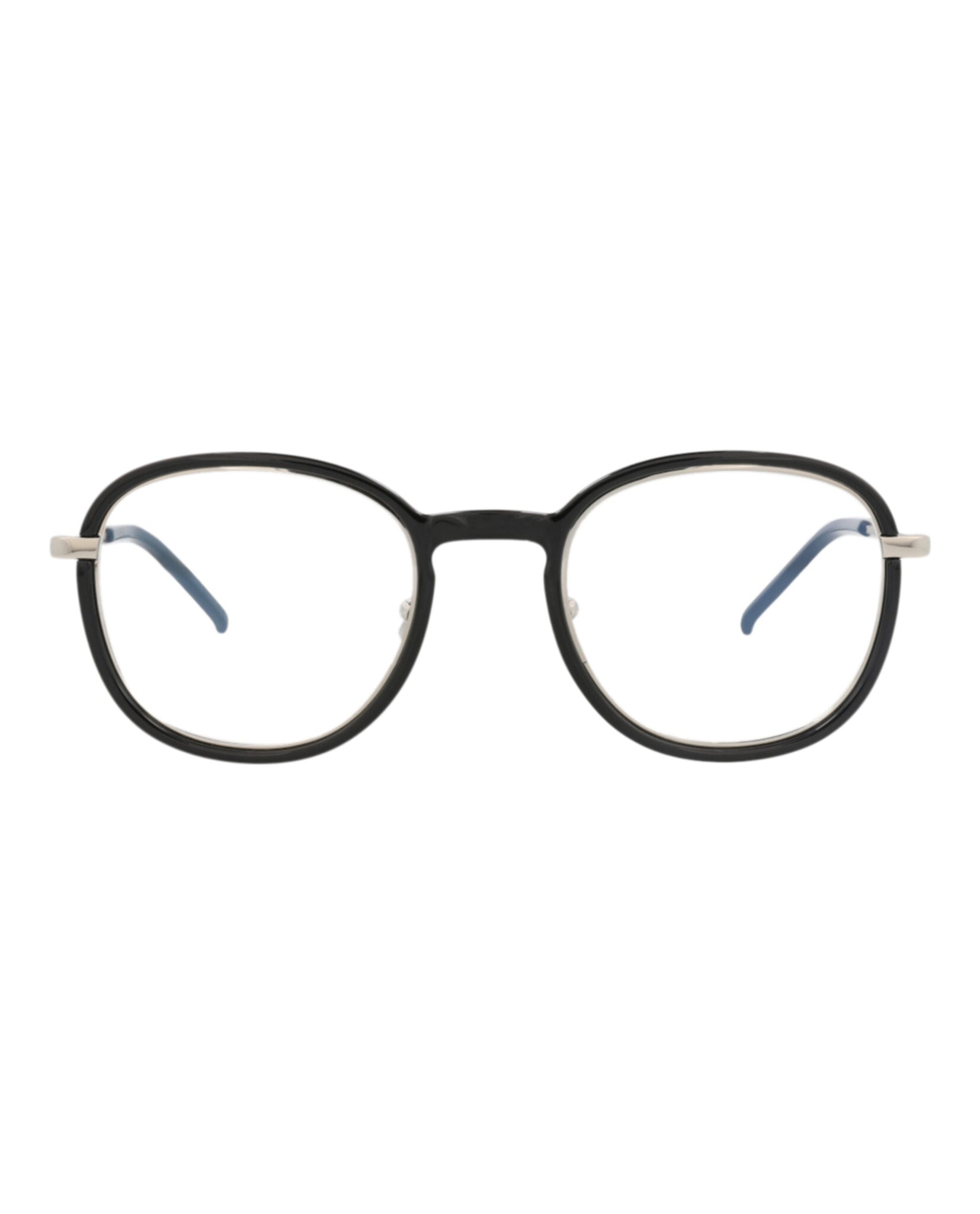 Saint Laurent Saint Laurent Unisex Round/Oval Black Silver Transparent Fashion Designer Eyewear