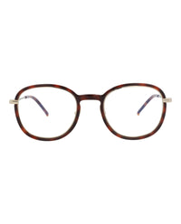 Saint Laurent Saint Laurent Unisex Round/Oval Havana Gold Transparent Fashion Designer Eyewear