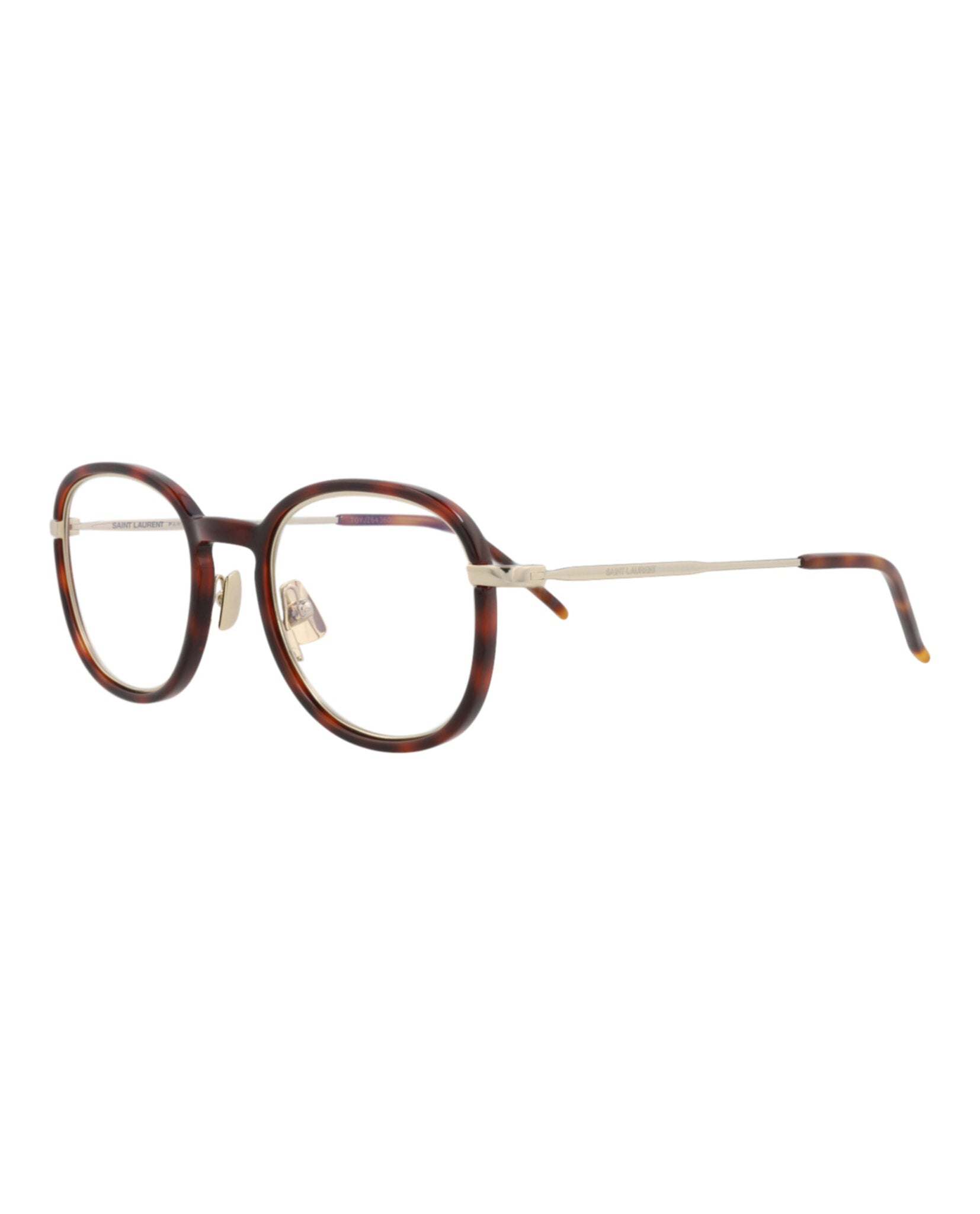 Saint Laurent Saint Laurent Unisex Round/Oval Havana Gold Transparent Fashion Designer Eyewear