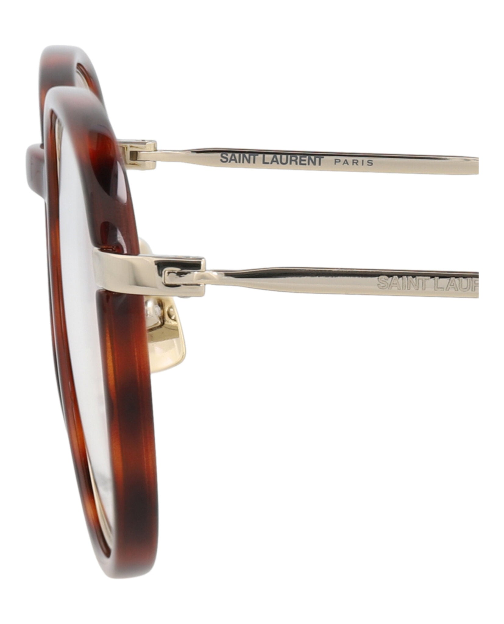 Saint Laurent Saint Laurent Unisex Round/Oval Havana Gold Transparent Fashion Designer Eyewear