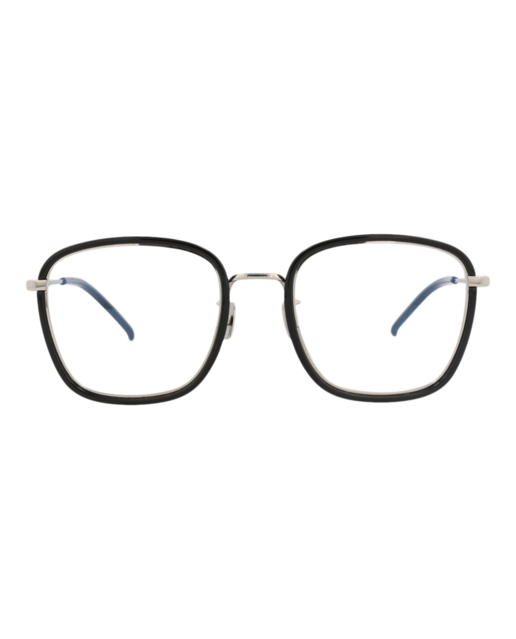 Saint Laurent Saint Laurent Unisex Square/Rectangle Black Silver Transparent Fashion Designer Eyewear