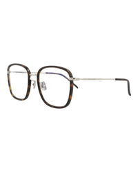 Saint Laurent Saint Laurent Unisex Square/Rectangle Havana Silver Transparent Fashion Designer Eyewear