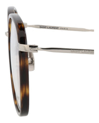 Saint Laurent Saint Laurent Unisex Square/Rectangle Havana Silver Transparent Fashion Designer Eyewear