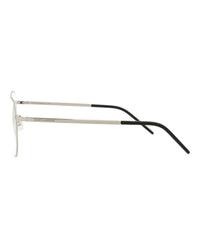 Saint Laurent Saint Laurent Unisex Round/Oval Silver Silver Transparent Fashion Designer Eyewear